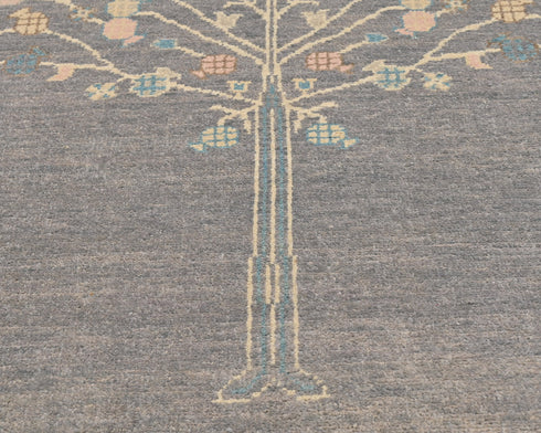 3x5 Gray Kuba Afghan Hand Knotted Wool Area Rug